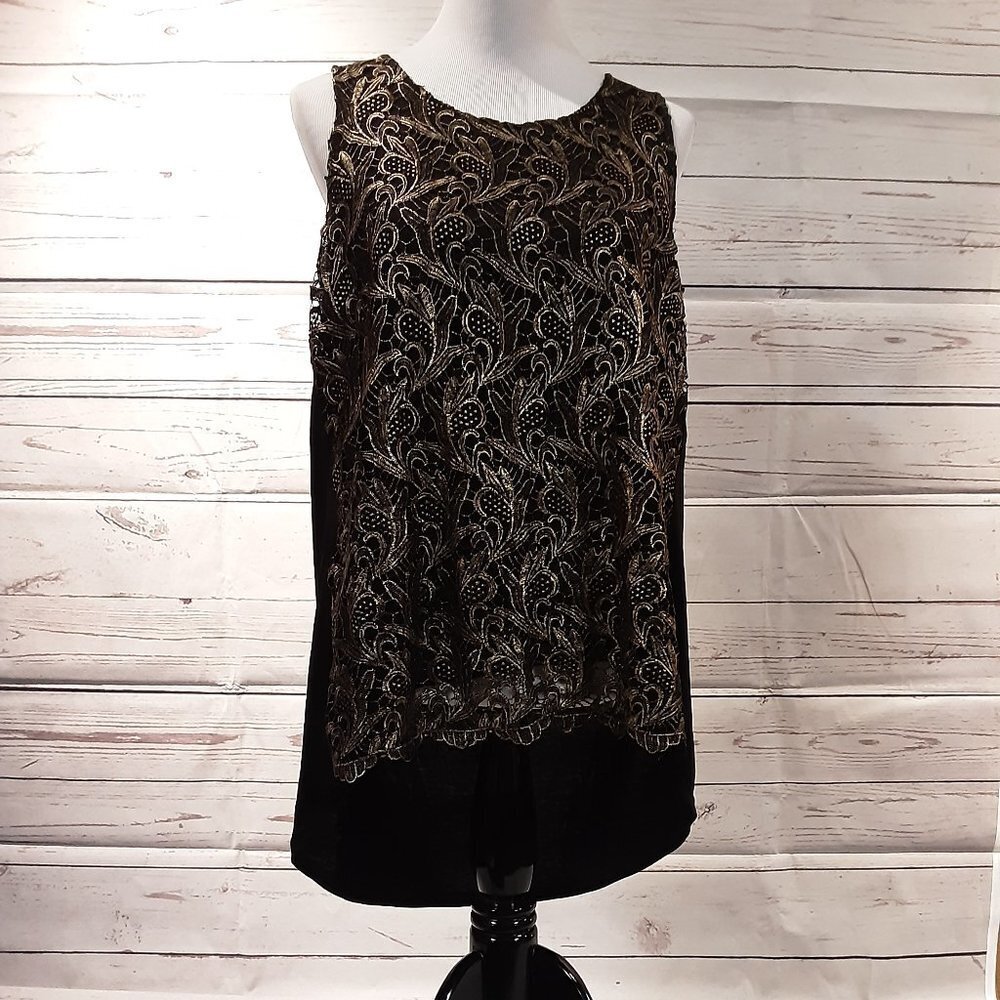 Cupio Tank Top w/Gold Embellishment SZ LG